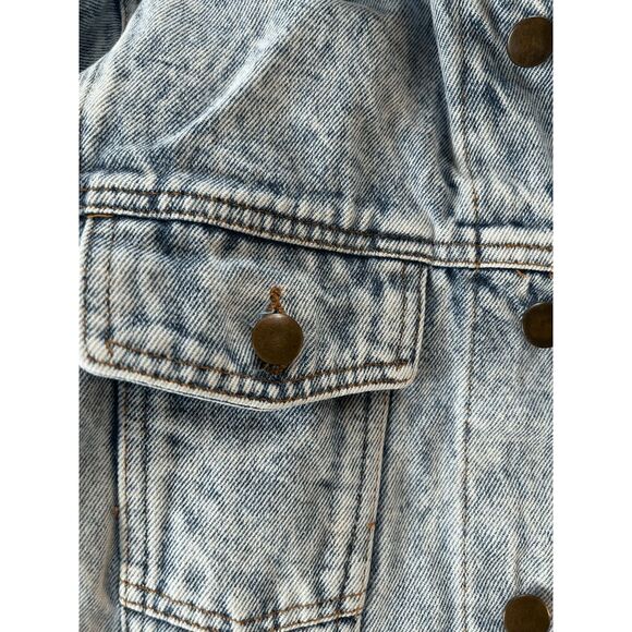 Women's Vintage Acid Wash Jean Jacket Size Small, Buttons, Gold Thread Y2K, 90's - Picture 9 of 9